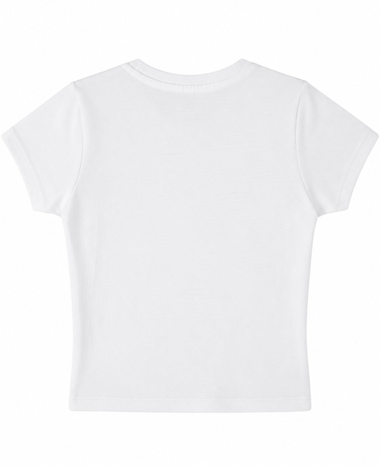White Baby Tee Back Design