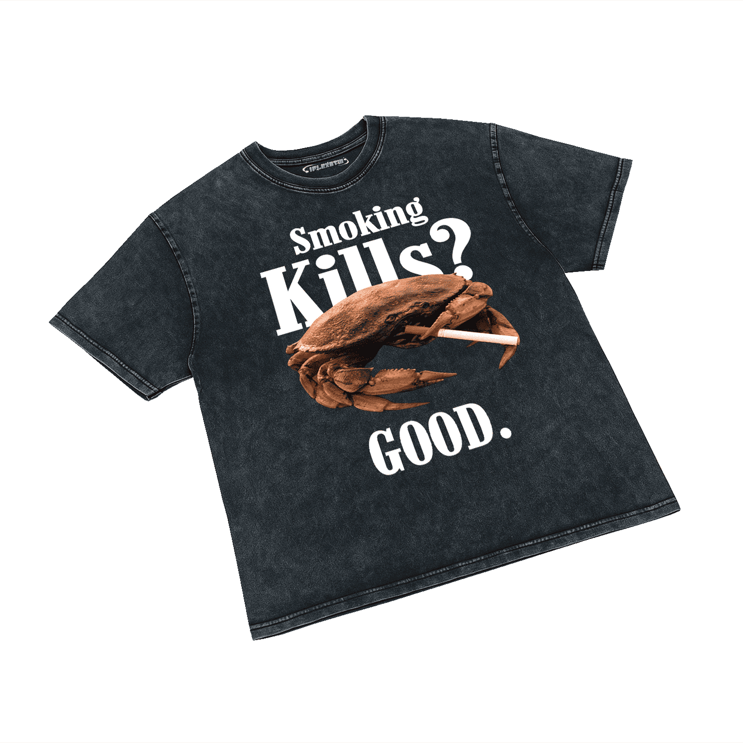 SMOKING KILLS ACID WASH OVERSIZE T-SHIRT