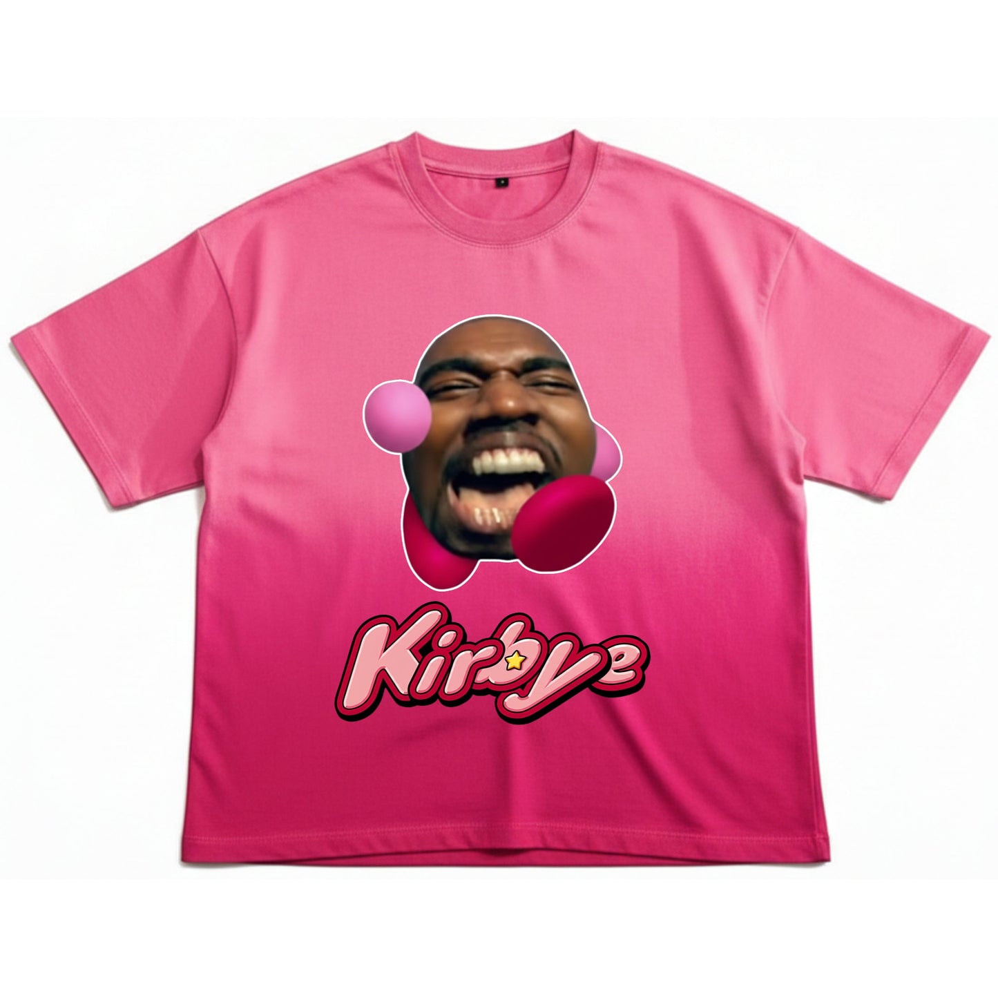 Pink Sunfade Ombré Wash Boxy Fit T-shirt Front Design