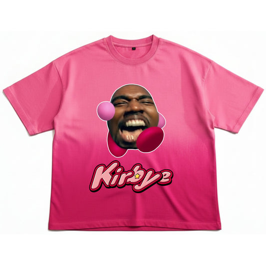 Pink Sunfade Ombré Wash Boxy Fit T-shirt Front Design