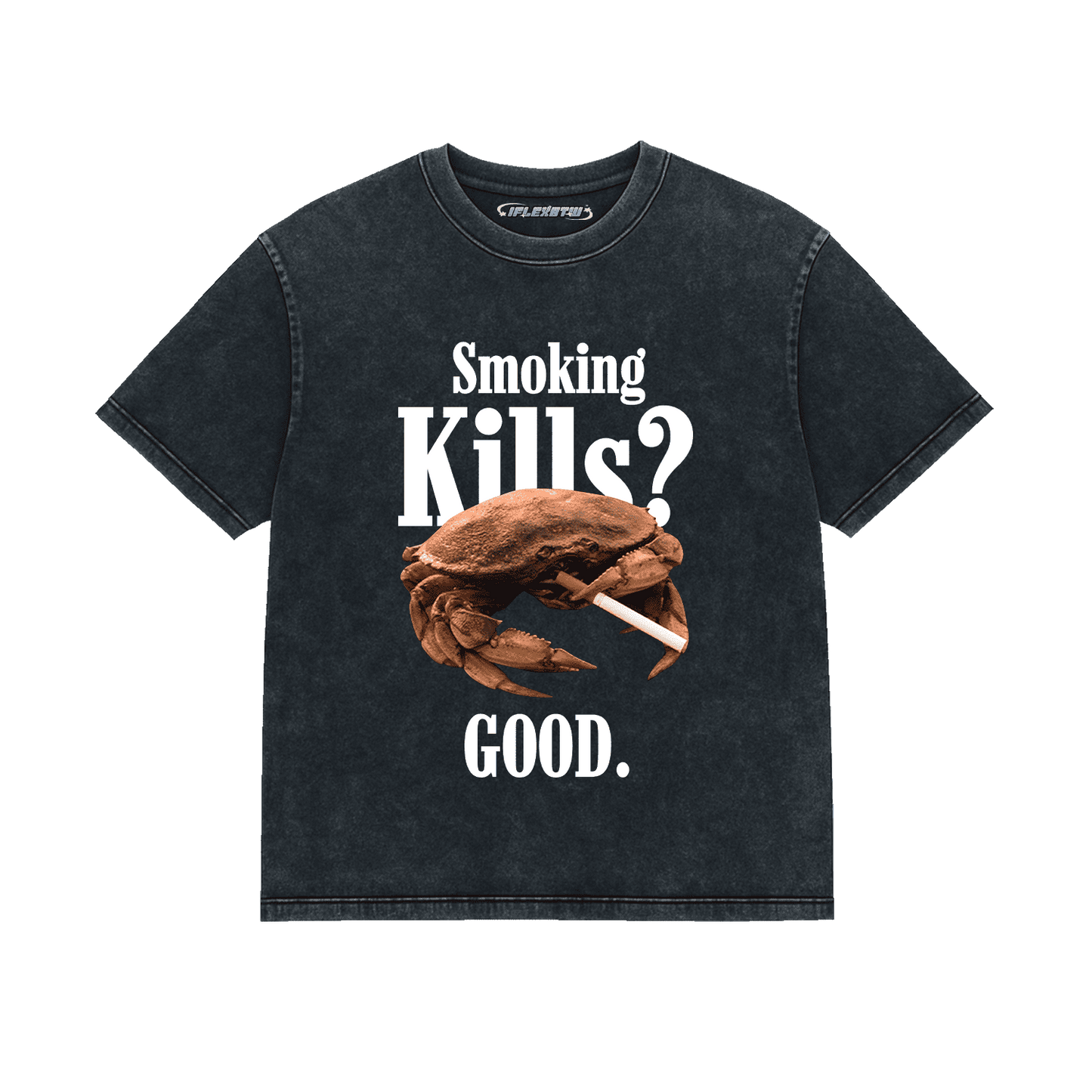 SMOKING KILLS ACID WASH OVERSIZE T-SHIRT