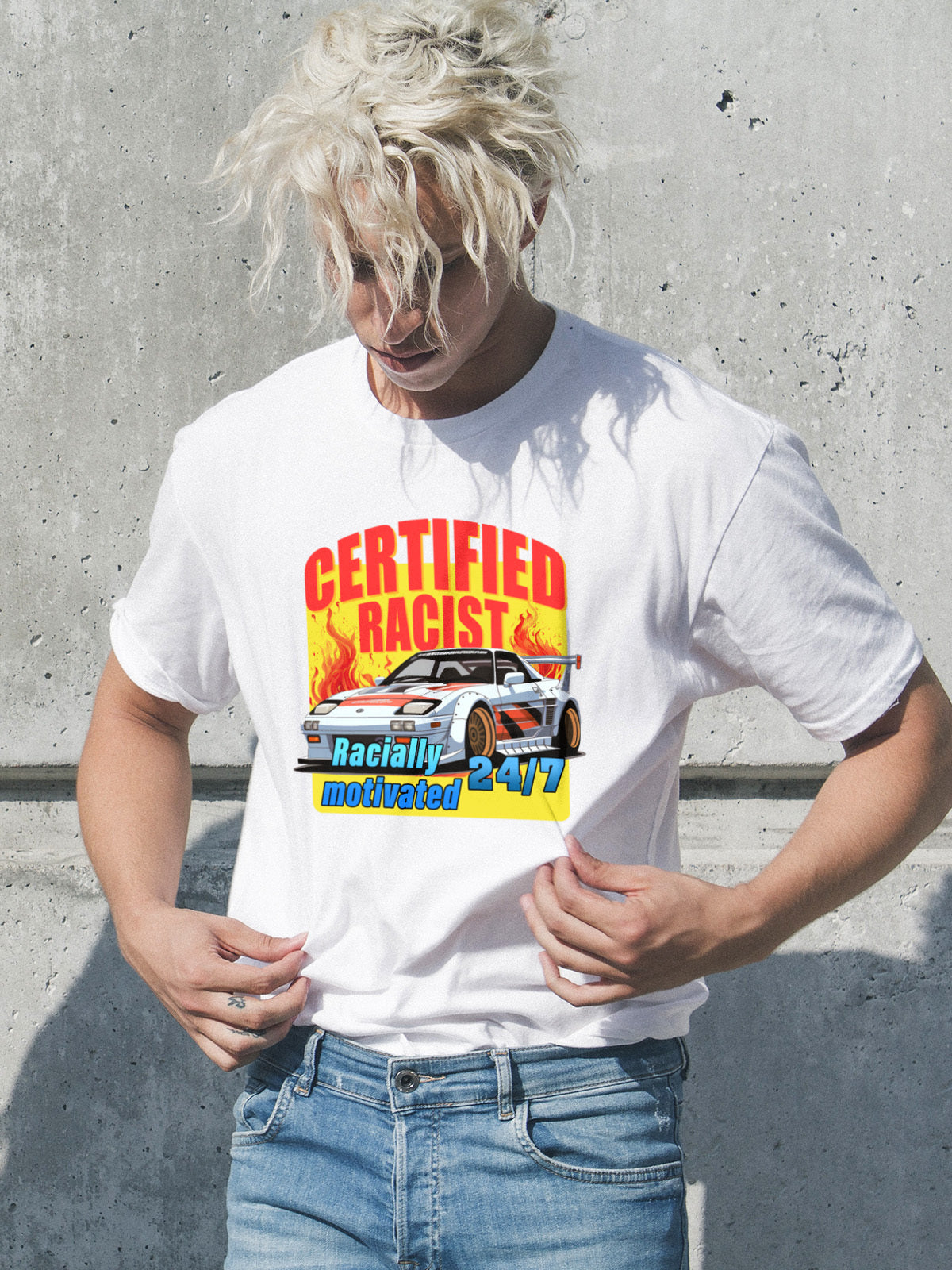 certified racist tee white